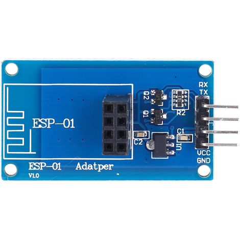 2-teiliges Set Esp8266 Wireless Wifi Esp-01 Adaptermodul 3,3v-5v Durchgangstransparent