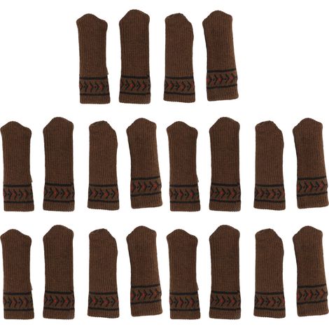 20-teiliges Set Aus Stuhlbeinschonern, Tisch- Und Möbelkappen, Die Kratzer Verhindern, Geräuscharm Sind, Verdickte, Gestrickte Fußmatten, Braun