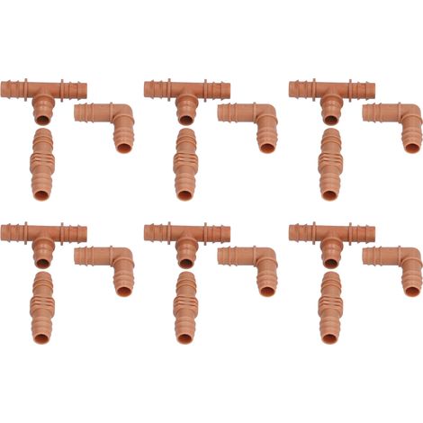 18-teiliges Bewässerungsarmaturenset, Brauner Schlauchverbinder Mit Widerhaken Für 16-mm-schläuche