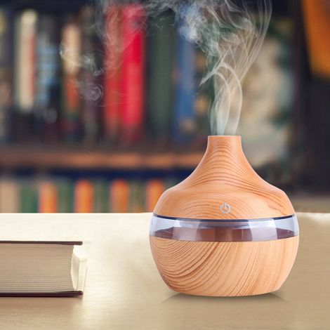 Aromatherapie-diffusor, 300 Ml Usb-led-touch-diffusor Mit Holzmaserung Und Farbwechsel, Ideal Für Zuhause, Büro, Yoga, Weihnachten Und Geburtstage