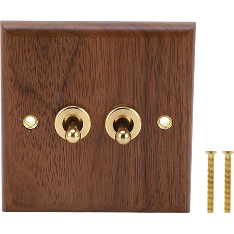 Wandmontageplatte Aus Walnussholz Im Retro-stil Mit Messingschrauben, 50 Hz, 250 V