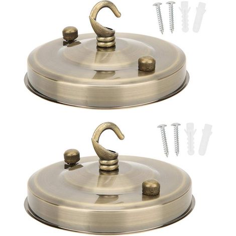 Stück Eisen-kronleuchter-hängeplatte Haken Deckenleuchte Baldachin Vogelkäfig Laternenhaken Kristalllampenfuß Dekoration Diy Montagezubehör (bronze)