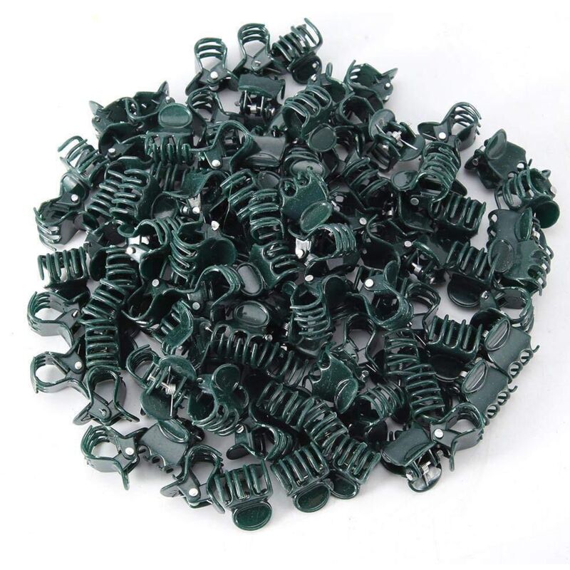 100 Stück Pflanzenstützclips, Gartenclips, Mini-stängelclips Aus Kunststoff, Blumengartenwerkzeuge, Stängelclips Zum Vertikalen Orchideenwachstum