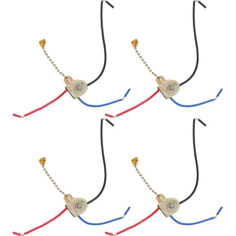 Ersatz-lampenkettenschalter, Einfach Zu Bedienender 3-adriger Deckenventilator-lichtschalter, 4 Stück Für Wandleuchten (gold)