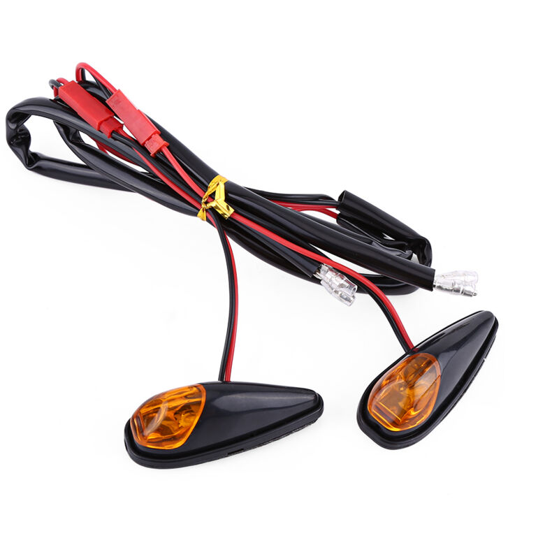 Stück 12v Blinker, Signalleuchten, Kontrollleuchten, Led-universal-blinker Für Motorräder, Bündig Montiert, Gelb, Vorne Und Hinten, Schwarz