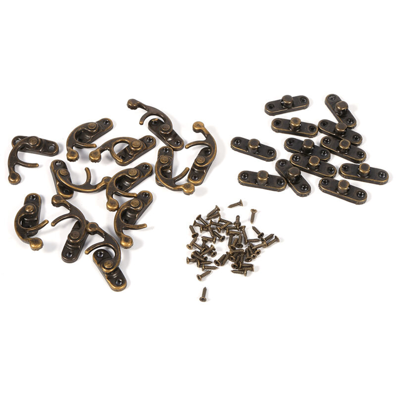 12 Antike Dekorative Schmuck-geschenkboxen Mit Holzverschluss Und Schraube
