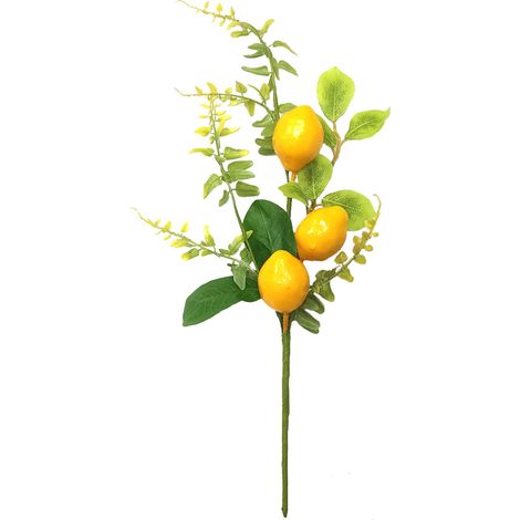 Sommerliche Dekorationen: Künstlicher Gelber Zitronenzweigstrauß Für Vase Und Bastelarbeiten (x)