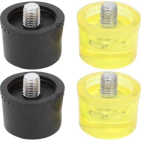 2er-set Gummischlagkopf-hammerspitzen, Ersatzzubehör, Schwarz/gelb, 25 Mm