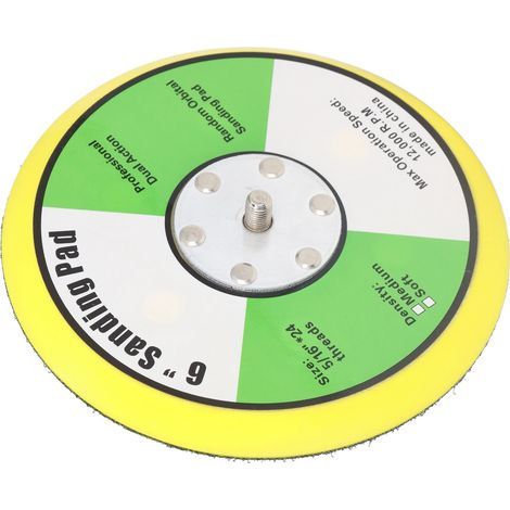 Klett-stützteller, Druckluftschleifer, Poliermaschine, Pu-pad Zum Schleifen, Polieren, Glätten, 6-zoll-gewinde (5/16 Zoll X 24), 12000 U/min