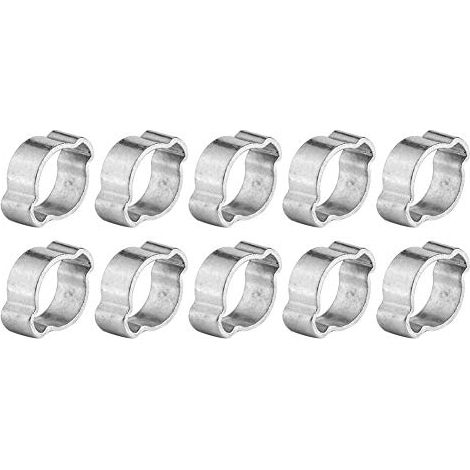 Packung Mit 10 Verzinkten Doppelohr-schlauchschellen Aus Verzinktem Eisen, 523 Mm, Für Kraftstoffschläuche (911 Mm).