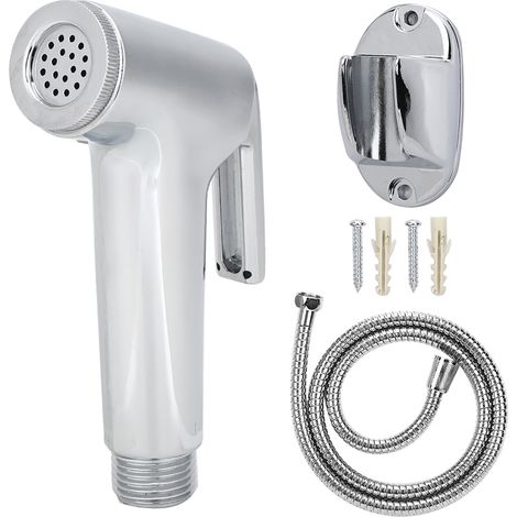 3-teiliges Set Galvanisiertes Bidet-sprühgerät, Sprühkopf, Halterung, Badezimmerschlauch-set, Zubehör