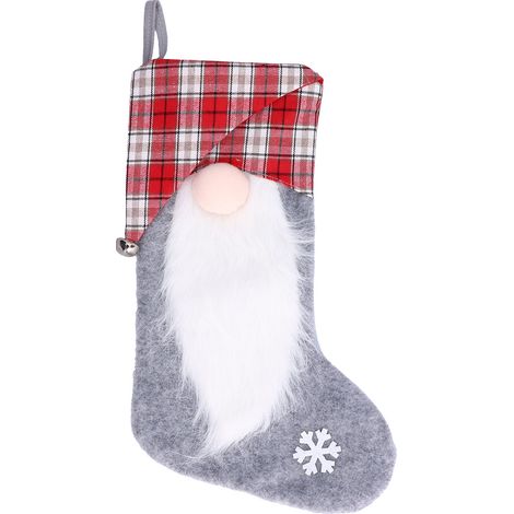 Weihnachtsstrumpf, Niedliche, Weiche Weihnachtsdekoration, Großer, Exquisiter Platz Für Feste, Kamin, Kinderpartys (grau)