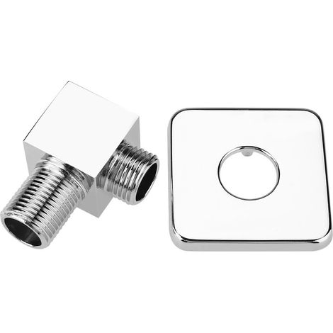 Duscharmatur Aus Massivem Messing, Winkelstück, Badezimmerausführung, Quadratisch, Handbrause, Wandbrausekopf, Wasseranschluss, Flexibles Winkelstück, Eckventilanschluss