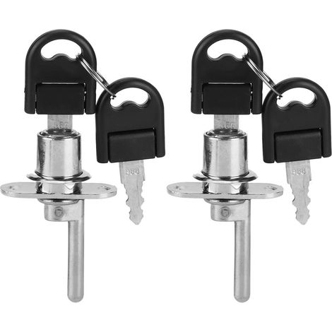 Möbelschubladenschloss, 2 Stück, Für Schrank, Aktenschrank, Mit Schlüsseln, Bürosicherheit (19 Mm Silberner Kopf)