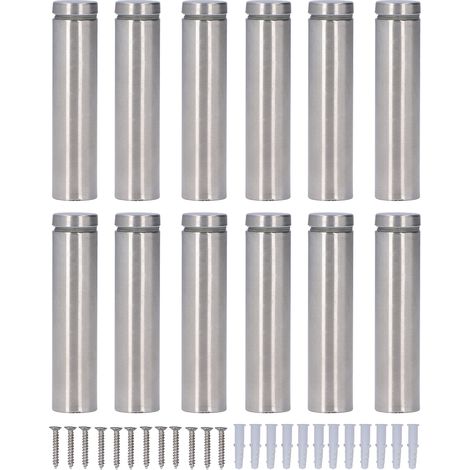12 Sätze Edelstahl-abstandsschrauben, 19 X 80 Mm, Befestigungsmaterial Für Werbemittel Zur Aufhängung Eines Acryl-fotorahmens