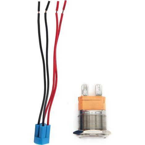Ac250v 20a, 22mm, Flacher Metall-drucktaster Mit 4-poligem Stecker Und Automatischer Rückstellung