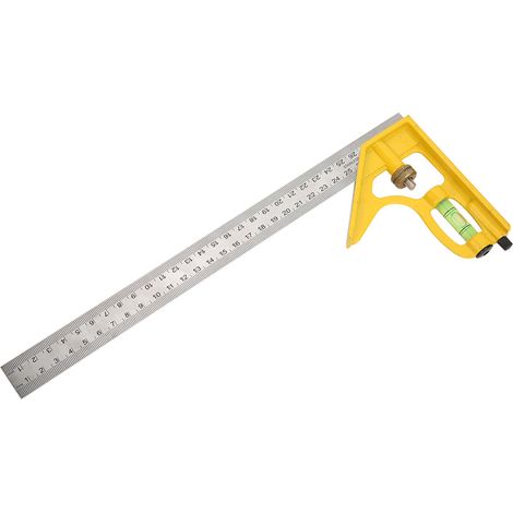 Multifunktionales Winkelmaß Mit Rechtwinkliger Skala, Verstellbare Kombination Aus 300 Mm, 45°/90° Und Wasserwaage