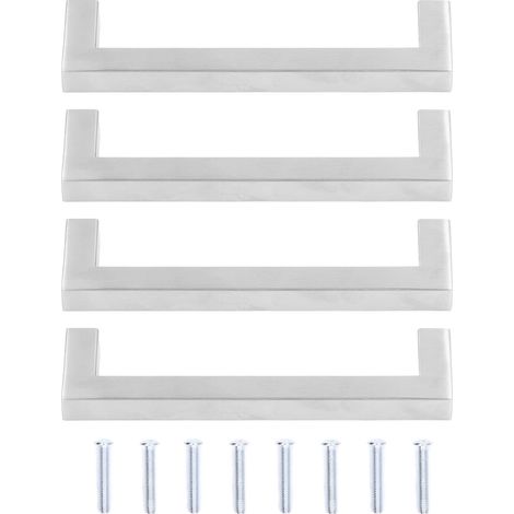 Set Mit 4 Edelstahl-schrankgriffen 201, Für Möbeltüren, Büroschubladen, 12x12x160