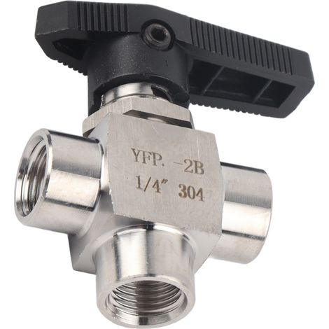 Bspp 3-wege-kugelhahn Mit Innengewinde Aus Edelstahl Für 1/4" Bspp-wasserleitungsdurchflussregelung
