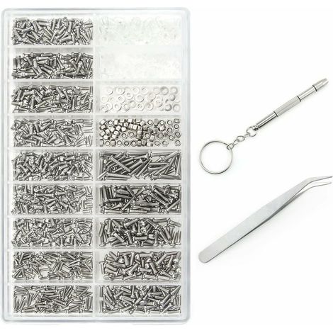 Brillenreparaturschrauben, Kleines Edelstahl-werkzeugset, Ca. 1000 Stück