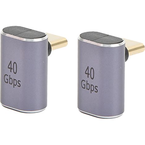 90-grad-usb-c-adapter, 40 Gbit/s, Schnelllade- Und Übertragungstyp, Rechtwinkliger Stecker Auf Buchse, 2 Stück