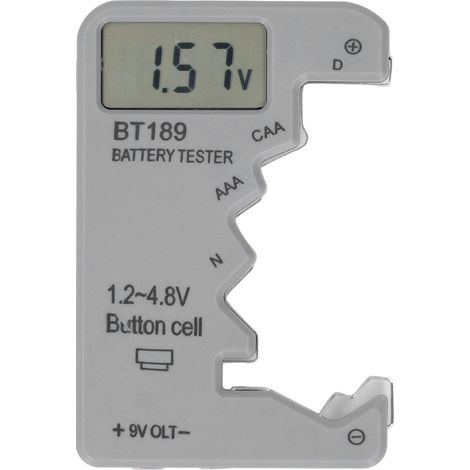 Digitaler Batterietester, Echtzeit-lcd-anzeige, Universelles Graues Abs-gehäuse Zur Batterieprüfung