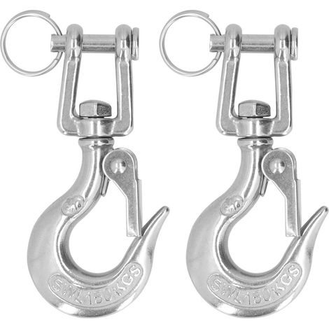 2-teiliger Hebekettenhaken Mit Schäkel, Anschlagmittel Aus Edelstahl 304 Mit Sicherheitsverschluss (3/16 (150 Kg))