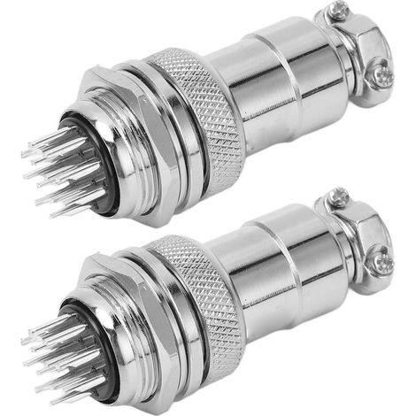 Steckverbinder Aus Zinklegierung Für Die Luftfahrtindustrie, 2 Stück, 12-polig, Stecker- Und Buchsenset, 20 Mm Öffnung, 250 V