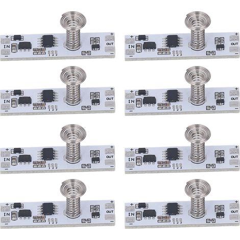 Kapazitives Touch-dimmermodul, Stufenloses Dimmpanel Für Led-leuchtenschränke, Dc 5–24 V, 8 Stück