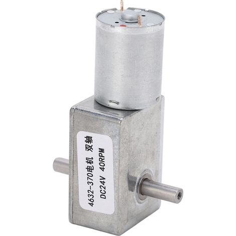 Gleichstrom-getriebemotor, Doppelwelle, Variable Drehrichtung, Verstellbare Vierkantturbine, Schneckengetriebe, 24 V Dc, 40 U/min
