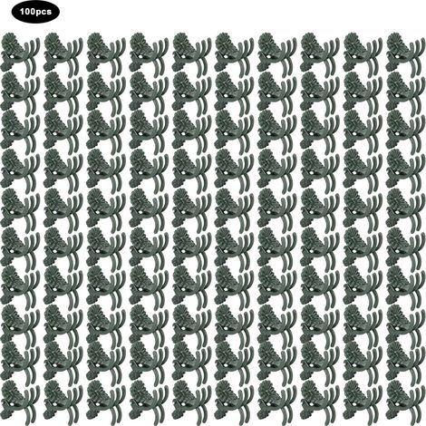Chrysanthemenförmige Pflanzenclips, 100 Stück, Schöne Gartenblumenstiele, Befestigungsclips, Werkzeuglose Befestigung