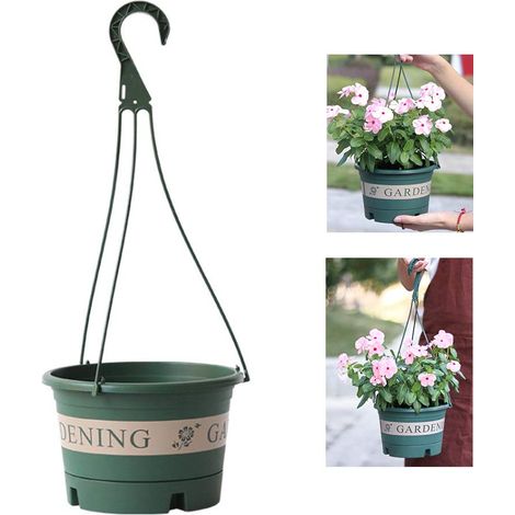 Hängender Kunststoff-blumentopf, Selbstbewässernder Korb Für Blühende Pflanzen Mit Haken Zur Dekoration Von Haus Und Garten (569)
