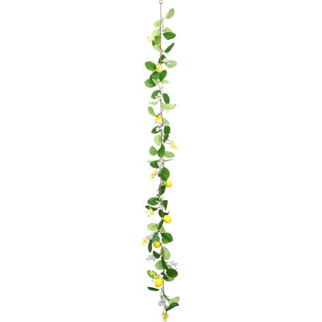 Zitronengrün-girlande, Künstliche Grünpflanzen Mit Weißen Blüten Für Die Dekoration Von Zuhause, Hochzeiten Und Partys (220324tw04-3)