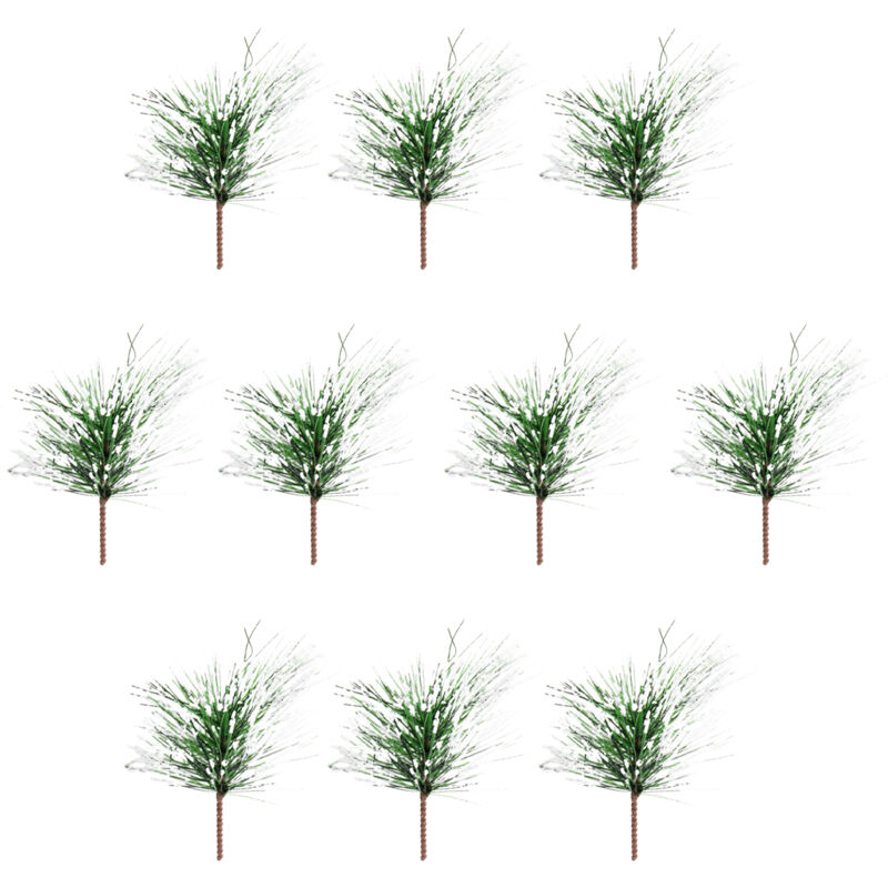 10 Künstliche Kiefernnadelzweige, Geeignet Für Weihnachtsgirlanden Und Als Dekoration Für Haus Und Garten (210911ls05)