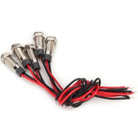 Led-warnleuchte, 5 Stück/set, 5 Lichtfarben, Ip66 6 Mm Wasserdichte Led-warnleuchte Aus Metall Mit 1 Schließerdraht (ac220v)