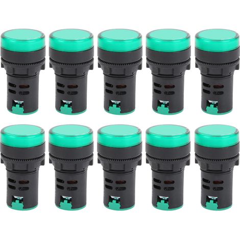 10 Stück Ad16-22ds Led-anzeigelampe, Hochhelle Grüne Signallampe Für Ac/dc110v-anzeige