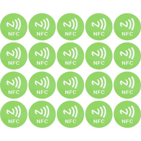 Kompakte Und Tragbare Nfc-aufkleber, Wiederbeschreibbare Cuid-klebstoffe, Störungsresistent Für Kompatible Geräte, Grün, 20 Stück