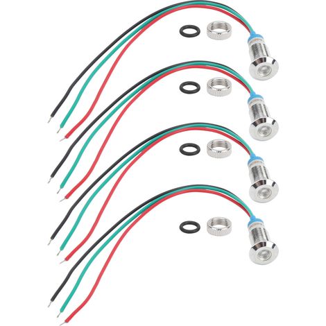 Sätze Led-anzeigeleuchten Aus Metall, Gemeinsame Kathodenlampe, 8-mm-industriesteuerungskomponenten, 12–24 V, Rot Und Grün