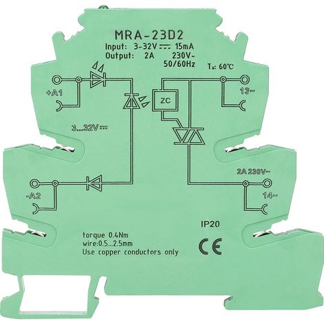 Mra 23d2 Ultraflaches Halbleiterrelaismodul, 6,2 Mm, 3–32 V Dc Eingang