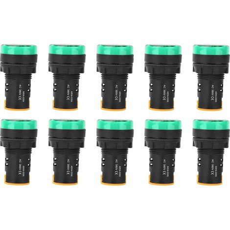 Berm Led-betriebsanzeige, 10 Stück, Flammhemmendes Pc-gehäuse, 22 Mm Durchmesser, 380 V, Ad16-22d/s, Grün