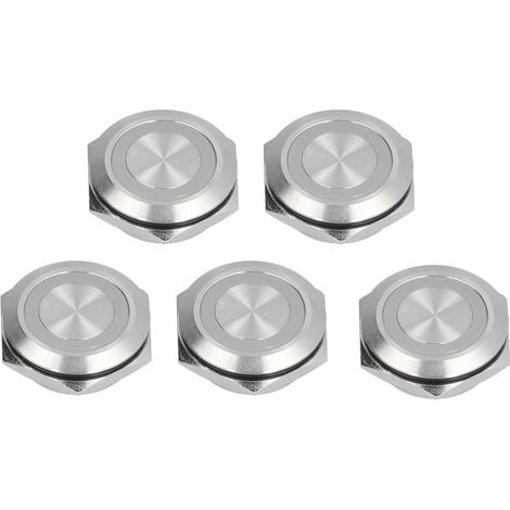 5-teiliger Momenttaster Aus Metall, Mit Automatischer Rückstellung, Ultradünn, Wasserdicht, Mit Led, 25 Mm, Dc 12–24 V, Grün