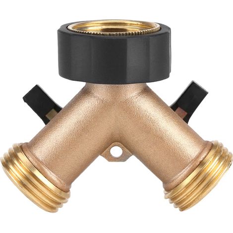 Wasserhahnadapter Aus Messing, 2-wege-y-förmig, 3/4"-schlauchanschluss, Gartenbewässerung (europäischer Standard)