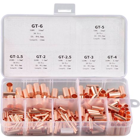 Kupferrohrverbinder-sets, 250 Stück, Klemmenverbindungssatz, Kabelzubehör