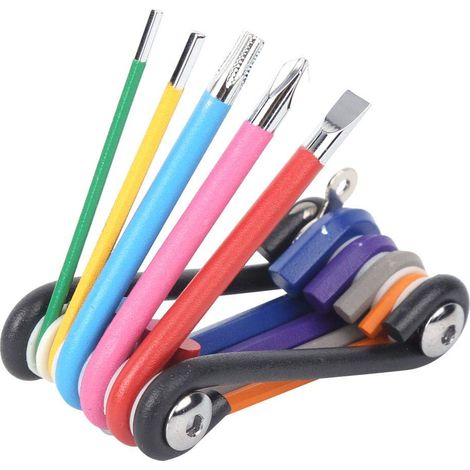 9-in-1-reparaturset, Fahrradreparatur-sechskant-schlitz-kreuzschlüssel-set, Handreparaturwerkzeug (1), Komplettes Werkzeugset
