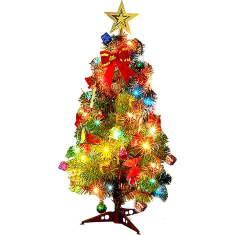 Künstlicher Weihnachtsbaum 30 Cm, Mini-weihnachtsbaum Mit Lichterkette Und Schmuck, Weihnachtstischdekoration