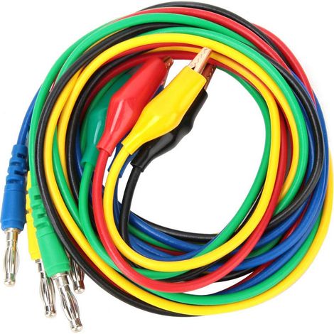5-teiliges Prüfkabel Mit Sonde, 4-mm-bananenstecker Auf 10-mm-adapterklemme P1042