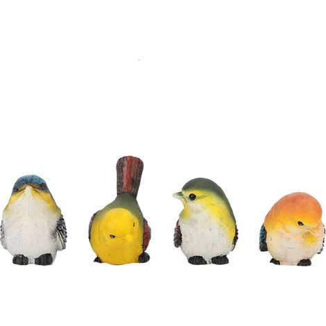 4-teiliges Set Aus Vogel- Und Tierfiguren Aus Kunstharz Zur Dekoration Von Rasen, Garten Und Hof