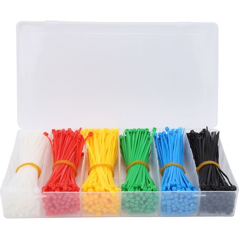 Selbstsichernde Kabelbinder Aus Nylon, 900 Stück, Mehrfarbig, Tragbarer Organizer Mit Reißverschluss