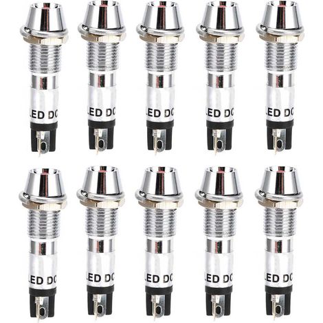 220-v-wechselstrom-kontrollleuchte, 10 Stück, Signallampe, 8-mm-befestigungsloch, Netzteil, Betrieb