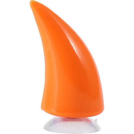 Motorradhelm Mit Teufelshorn-motiv Und Saugnapf-dekoration – Orange